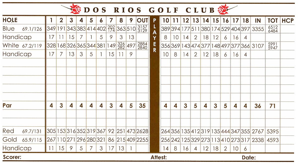 Course Details Dos Rios Golf Course